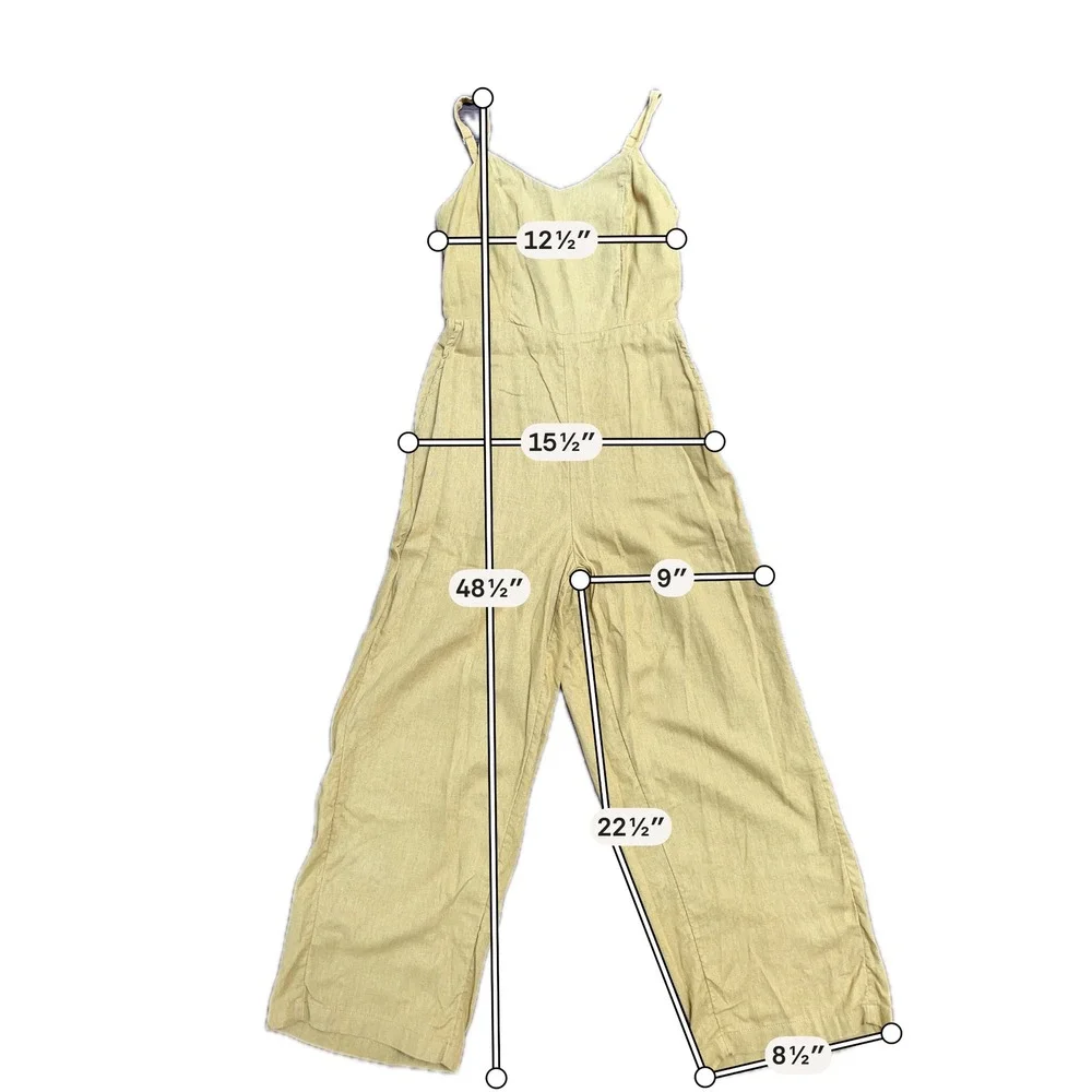Banana Republic Gingham Shirt & Old Navy Linen Blend Jumpsuit Set Size Small/XS